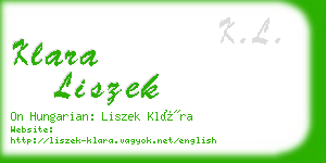 klara liszek business card